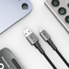 Tech-protect ULTRABOOST DNA LIGHTNING KABEL 15W/2.4A 100CM ŽELEZNO SIVA