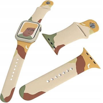 HURTEL Silikonski pašček Moro za Apple Watch 9 / 8 / 7 / 6 / SE / 5 / 4 / 3 / 2 (41 mm / 40 mm / 38 mm) z vzorcem zapestnice 1