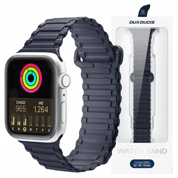 shumee Silikonski magnetni pašček Dux Ducis (različica Armor) za Apple Watch SE, 9, 8, 7, 6, 5, 4, 3, 2, 1 (41, 40, 38 mm), moder