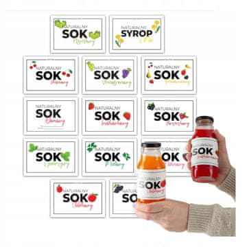 shumee 10x ETIKETE NALEPKE ZA SOK malina češnja meta itd. NALEPKE ZA STEKLENICE