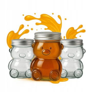 shumee 24x stekleni kozarec z motivom medvedka 30 ml s pokrovom za marmelado, začimbe, med, dekoracijo