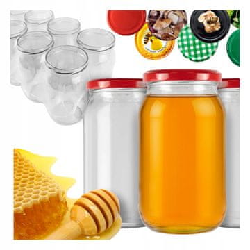 shumee 48x Kozarci 815 ml za MED, MARMELADO, GOBE, KONZERVE, stekleni kozarci + pokrov Ø 82