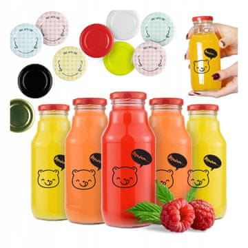 shumee 50x steklenička Winnie the Pooh 330 ml s potiskom STEKLENIČKE ZA SOKE, STEKLENIČKE ZA SIRUPE