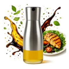 shumee 2x Dozirnik za olivni kis Steklena steklenica s kovinskim pokrovčkom 320 ml