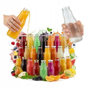 shumee 100x steklenica za sok FRUIT 300ml + pokrovček STEKLENICE ZA SOKOVE