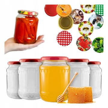 shumee 48X steklenih kozarcev 720 ml za kumare, gobe, marmelado, med, konzervirano hrano