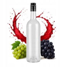 shumee 10X STEKLENICE ZA VINO 750 ml PROZORNE steklenice za vino in sok 0,75 l z navojnim zamaškom