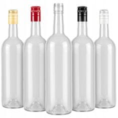shumee 10X STEKLENICE ZA VINO 750 ml PROZORNE steklenice za vino in sok 0,75 l z navojnim zamaškom