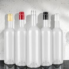 shumee 10X STEKLENICE ZA VINO 750 ml PROZORNE steklenice za vino in sok 0,75 l z navojnim zamaškom