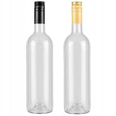 shumee 10X STEKLENICE ZA VINO 750 ml PROZORNE steklenice za vino in sok 0,75 l z navojnim zamaškom