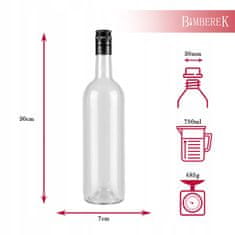shumee 10X STEKLENICE ZA VINO 750 ml PROZORNE steklenice za vino in sok 0,75 l z navojnim zamaškom