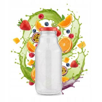 shumee Steklenica KUBUŚ za sok, sirup, 330 ml, steklenice za sok s pokrovčkom