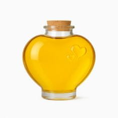 BE 5x stekleničk LOVE 650ml v obliki srca s pluto za likerje, poročno darilo