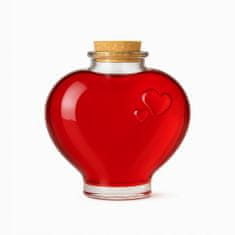 BE 5x stekleničk LOVE 650ml v obliki srca s pluto za likerje, poročno darilo
