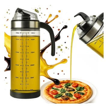 shumee Steklena posoda z ročajem 500 ml za omake, olivno olje, kis, sokove, čaj