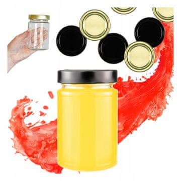 shumee ATENA kozarec 330 ml + visok pokrov FI66 marmelada medene sveče poroka