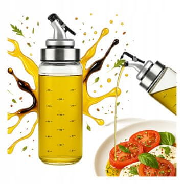 shumee Steklen dozirnik z tehtnico 300 ml za olje, omako, kis, sirup