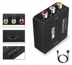 shumee AV ADAPTER RCA NA HDMI PRETVORNIK CINCH KABEL 1080P
