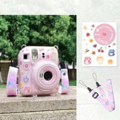 shumee Silikonski ovitek + nalepke + pašček za fotoaparat FujiFilm Instax Mini 12