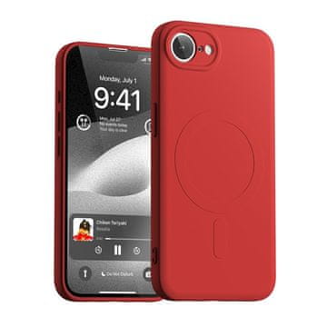 Mercury Mercury polsilikonski ovitek MagSafe za iPhone 16e rdeče barve