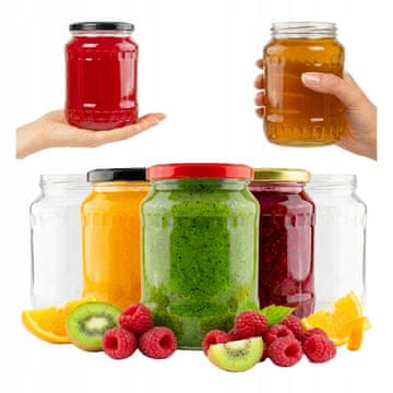 shumee 48X 720ml steklenih kozarcev za marmelado, med, konzerve, kumare