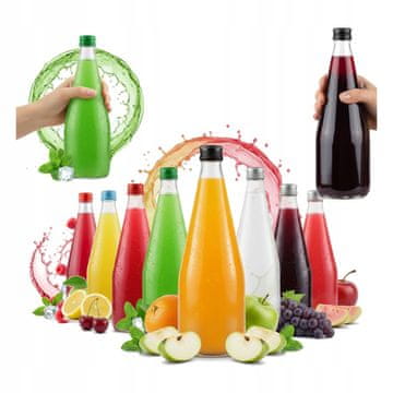 shumee 10x steklenička za steklenice 700 ml za sok, sokove, sirup, vodko, poročno darilo 0,7 l