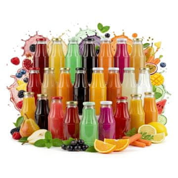 shumee 50x Steklenica za sadni sok 300 ml + POKROV ZA DOMAČE SOKOVE