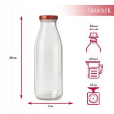 BE 45x steklenic KUBUŚ 500 ml za sok, sirup za sok, steklenica 0,5 l