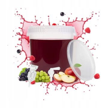 shumee POSODA ZA FERMENTACIJO 33L PROZORNA VEDRA S PIVNO CEVJO ZA VINO IN PIVO
