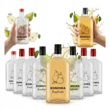 shumee 10x klasičnih steklenic 500 ml potiskanega domačega hruškovega likerja za vinsko steklenico