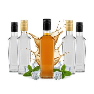 shumee 5x steklenička Jack Walker 500 ml + pokrovček za alkoholne tinkture, sok in mesečino