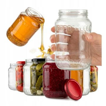 shumee 8x steklenih kozarcev 720 ml za marmelado, med, konzerve, kumare, gobe