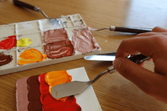 shumee VELIKA KERAMIČNA SLIKARSKA PALETA ZA BARVE VELIKA SLIKARSKA PALETA 19x13cm