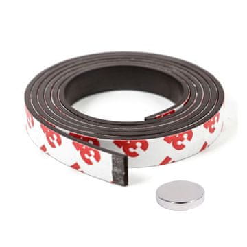 shumee MAGNETNI TRAK s 3M SAMOLEPILJNIM lepilom, DIMENZIJE: 100 cm / 10 mm / 1,5 mm + neodimski magnet 10 mm x 2 mm