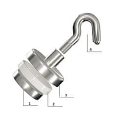 shumee MAGNETNI KAVELJ 25x8 mm MOČAN MAGNET, LOVSKI OBEŠALNIK, NOSILNOST 22 KG
