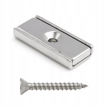 shumee Neodimov magnet v ohišju za vijak 30x13,5x5 mm - nosilnost 8 kg