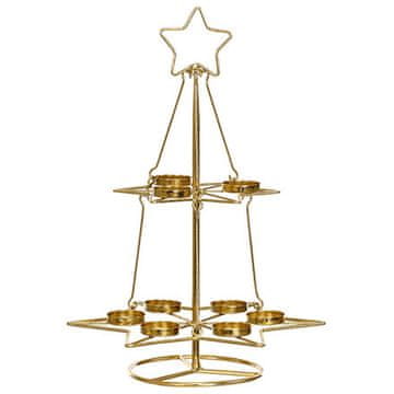 Autronic Svečnik Metal candlestick in the shape of a tree, gold color. (UM0241)