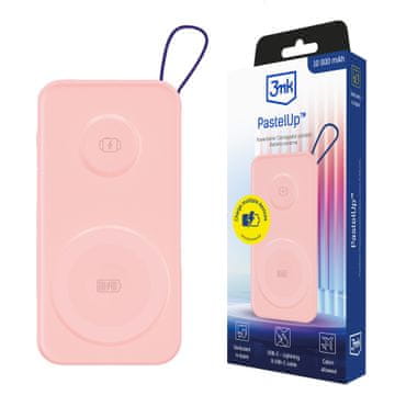 3MK Dodatki - 3mk PastelUp 10.000mAh 22,5W USB 1A1C-roza