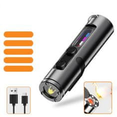 VYZIO® Večnamenska žepna svetilka USB-C, 9 načinov, UV svetloba, vodoodporna | EDCLITE