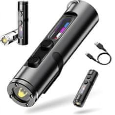 VYZIO® Večnamenska žepna svetilka USB-C, 9 načinov, UV svetloba, vodoodporna | EDCLITE
