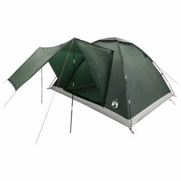 Vidaxl Kamperski šotor s streho Vojaška zelena 335 x 275 x 180 cm