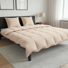 Vidaxl Zimska odeja Bež 200 x 200 cm 100% Naravni Kapok