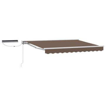 Vidaxl Električni zložljiv senčnik Taupe 3,5 x 2 m