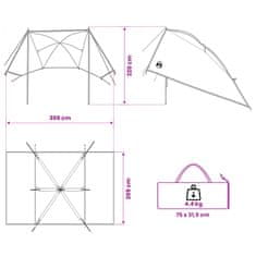 Vidaxl Avto šotor s streho Modra 308 x 215 x 220 cm Poliester in jeklo