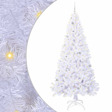 Vidaxl Umestno božično drevo med 300 LED Bela 240 cm PVC in jeklo