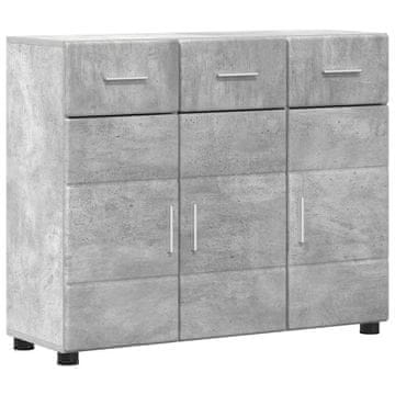 Vidaxl Strani šal s polico FLORIN Betonsko siva 88,5 x 30,5 x 73 cm