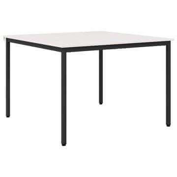 Vidaxl Jedilna miza Bela 110 x 110 x 75 cm Masivno borovo les