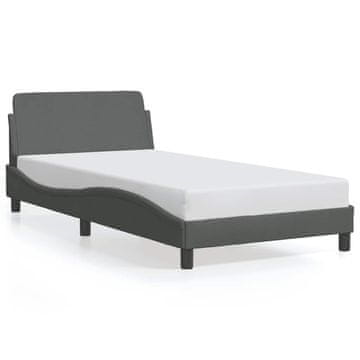 Vidaxl Posteljni okvir Dover temno siv 100x203 cm tkanina