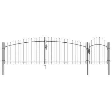 Vidaxl Vrtna vrata s ključavnico Woerden Siva 150 x 500 cm Jeklo