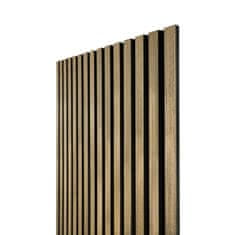 ALFISTYLE Akustične stenske plošče z lesenim furnirjem - dekor rjavi hrast | 260 x 60,5 cm | AK003_LONG.